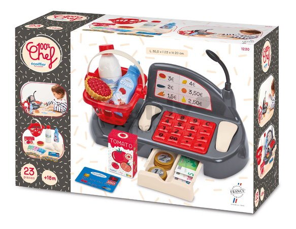 Pokladňa Bubble Shop Écoiffier s nákupným košíkom a 26 doplnkami od 18 mes