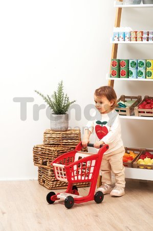 Nákupný vozík s pokladňou 100% Chef Écoiffier s košíkom a potravinami 26 doplnkov od 18 mes