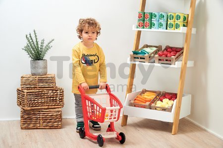 Nákupný vozík s pokladňou 100% Chef Écoiffier s košíkom a potravinami 26 doplnkov od 18 mes