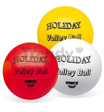 Volejbalová lopta Holiday Volley Ball Unice gumená 22 cm biela/červená/žltá 