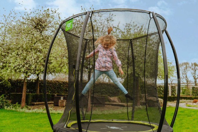 Trampolína s ochrannou sieťou Silhouette trampoline Exit Toys okrúhla priemer 183 cm čierna
