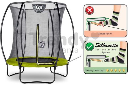 Trampolína s ochrannou sieťou Silhouette trampoline Exit Toys okrúhla priemer 183 cm zelená