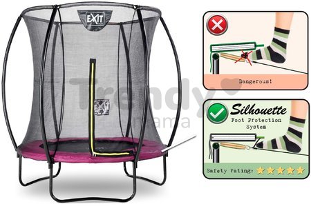 Trampolína s ochrannou sieťou Silhouette trampoline Exit Toys okrúhla priemer 183 cm ružová