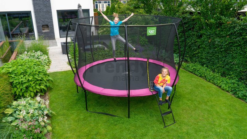 Trampolína s ochrannou sieťou Silhouette trampoline Pink Exit Toys okrúhla priemer 305 cm ružová