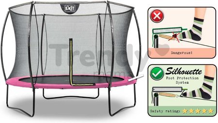 Trampolína s ochrannou sieťou Silhouette trampoline Pink Exit Toys okrúhla priemer 244 cm ružová