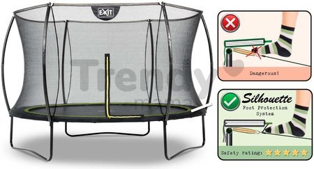 Trampolína s ochrannou sieťou Silhouette trampoline Exit Toys okrúhla priemer 305 cm čierna