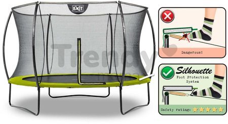 Trampolína s ochrannou sieťou Silhouette trampoline Exit Toys okrúhla priemer 305 cm zelená