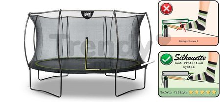 Trampolína s ochrannou sieťou Silhouette trampoline Exit Toys okrúhla priemer 366 cm čierna
