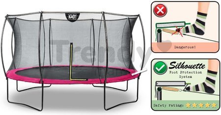 Trampolína s ochrannou sieťou Silhouette trampoline Pink Exit Toys okrúhla priemer 366 cm ružová