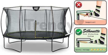 Trampolína s ochrannou sieťou Silhouette trampoline Exit Toys okrúhla priemer 427 cm čierna