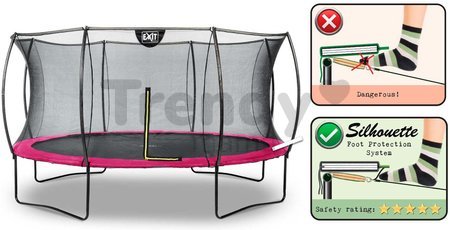 Trampolína s ochrannou sieťou Silhouette trampoline Pink Exit Toys okrúhla priemer 427 cm ružová