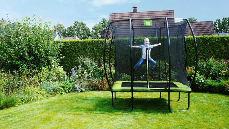 Trampolína s ochrannou sieťou Silhouette trampoline Exit Toys 153*214 cm zelená