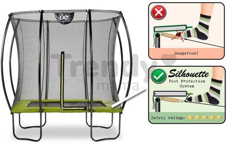 Trampolína s ochrannou sieťou Silhouette trampoline Exit Toys 153*214 cm zelená