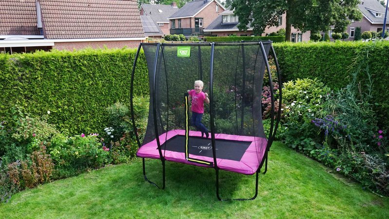 Trampolína s ochrannou sieťou Silhouette trampoline Pink Exit Toys 153*214 cm ružová