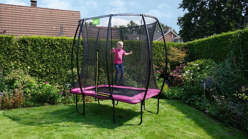 Trampolína s ochrannou sieťou Silhouette trampoline Pink Exit Toys 153*214 cm ružová