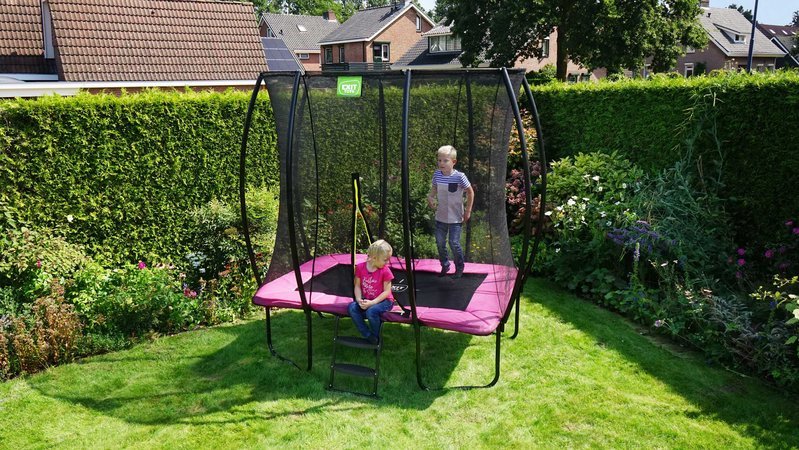 Trampolína s ochrannou sieťou Silhouette trampoline Pink Exit Toys 153*214 cm ružová