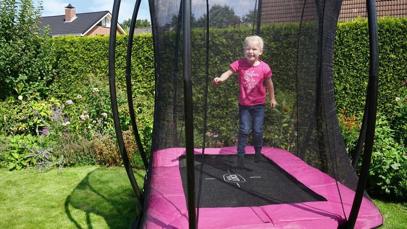 Trampolína s ochrannou sieťou Silhouette trampoline Pink Exit Toys 153*214 cm ružová