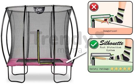 Trampolína s ochrannou sieťou Silhouette trampoline Pink Exit Toys 153*214 cm ružová