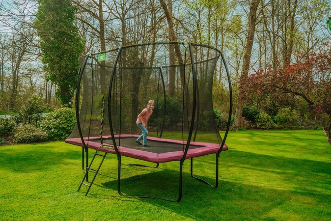 Trampolína s ochrannou sieťou Silhouette trampoline Pink Exit Toys 214*305 cm ružová