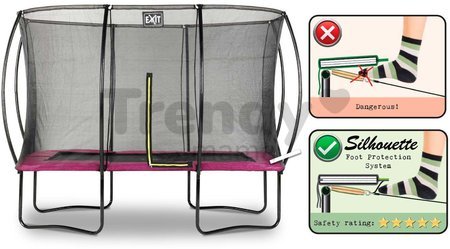 Trampolína s ochrannou sieťou Silhouette trampoline Pink Exit Toys 214*305 cm ružová