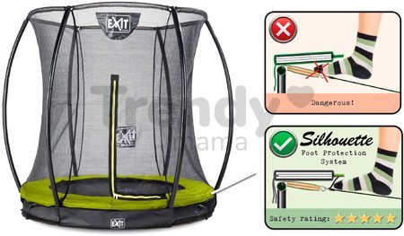 Trampolína s ochrannou sieťou Silhouette Ground Exit Toys prízemná priemer 183 cm zelená