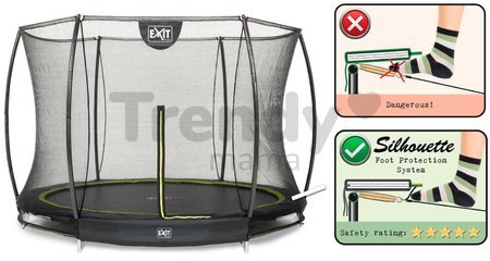 Trampolína s ochrannou sieťou Silhouette Ground Exit Toys prízemná priemer 244 cm čierna