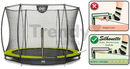 Trampolína s ochrannou sieťou Silhouette Ground Exit Toys prízemná priemer 244 cm zelená