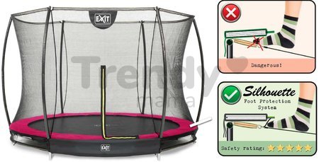 Trampolína s ochrannou sieťou Silhouette Ground Pink Exit Toys prízemná priemer 244 cm ružová