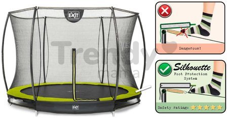 Trampolína s ochrannou sieťou Silhouette Ground Exit Toys prízemná priemer 305 cm zelená