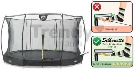 Trampolína s ochrannou sieťou Silhouette Ground Exit Toys prízemná priemer 366 cm čierna