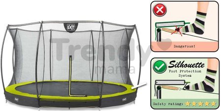 Trampolína s ochrannou sieťou Silhouette Ground Exit Toys prízemná priemer 366 cm zelená