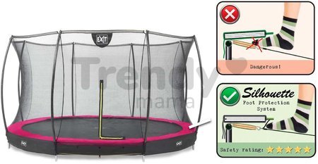 Trampolína s ochrannou sieťou Silhouette Ground Pink Exit Toys prízemná priemer 366 cm ružová