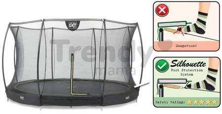 Trampolína s ochrannou sieťou Silhouette Ground Exit Toys prízemná priemer 427 cm čierna