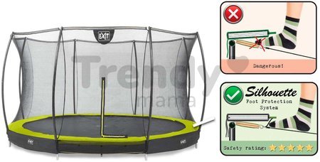 Trampolína s ochrannou sieťou Silhouette Ground Exit Toys prízemná priemer 427 cm zelená