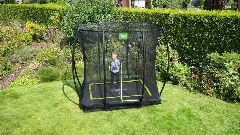 Trampolína s ochrannou sieťou Silhouette Ground Exit Toys prízemná 153*214 cm čierna