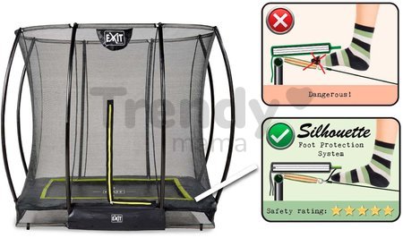 Trampolína s ochrannou sieťou Silhouette Ground Exit Toys prízemná 153*214 cm čierna