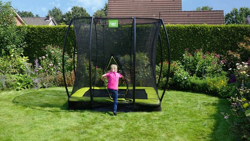 Trampolína s ochrannou sieťou Silhouette Ground Exit Toys prízemná 153*214 cm zelená