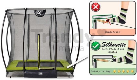 Trampolína s ochrannou sieťou Silhouette Ground Exit Toys prízemná 153*214 cm zelená