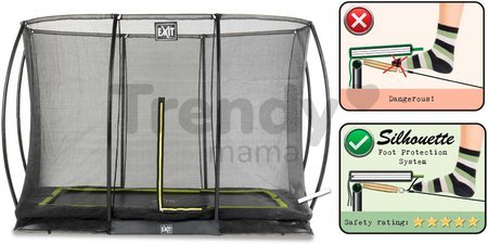 Trampolína s ochrannou sieťou Silhouette Ground Exit Toys prízemná 214*305 cm čierna