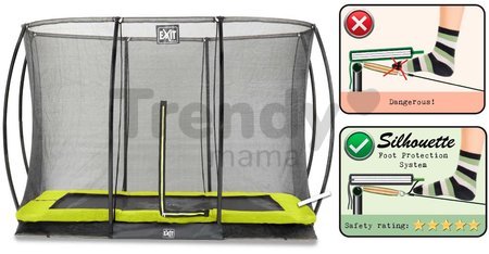 Trampolína s ochrannou sieťou Silhouette Ground Exit Toys prízemná 214*305 cm zelená