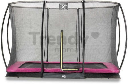 Trampolína s ochrannou sieťou Silhouette Ground Pink Exit Toys prízemná 244*366 cm ružová