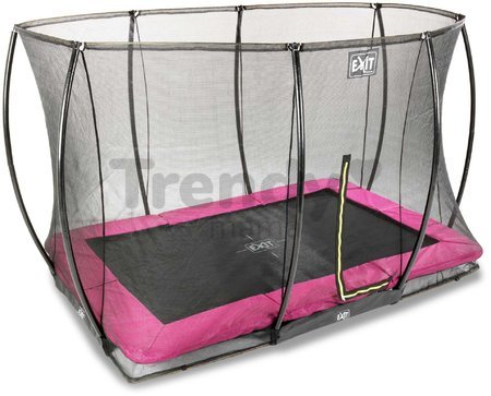 Trampolína s ochrannou sieťou Silhouette Ground Pink Exit Toys prízemná 244*366 cm ružová