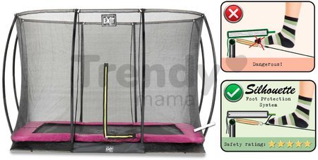 Trampolína s ochrannou sieťou Silhouette Ground Pink Exit Toys prízemná 244*366 cm ružová