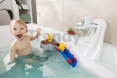 Vodná dráha do vane hora Mountain Sploshy AquaPlay 18 dielov s figúrkou Nils v člne s vodnou pumpou a krhličkou od 18 mes