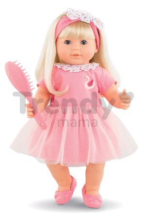 Bábika Adele s blond vlasmi Mon Grand Poupon Corolle 36 cm s modrými klipkajúcimi očami a hrebeňom
