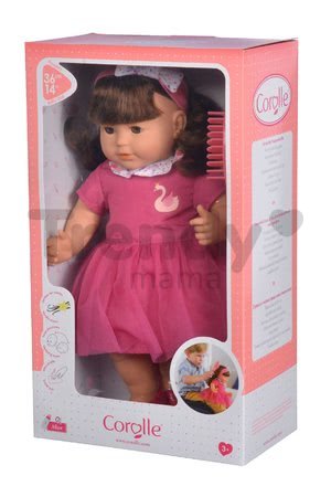 Bábika Alice s hnedými vlasmi Mon Grand Poupon Corolle 36 cm s hnedými klipkajúcimi očami a hrebeňom