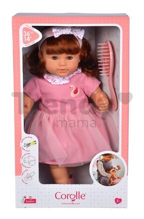 Bábika Ambre s ryšavými vlasmi Mon Grand Poupon Corolle 36 cm s hnedými klipkajúcimi očami a hrebeňom