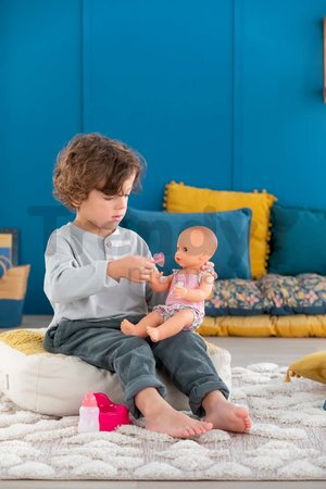 Bábika Emma pije a ciká Mon Grand Poupon Corolle s modrými klipkajúcimi očami a 3 doplnky 36 cm od 24 mes