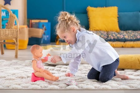 Bábika Emma pije a ciká Mon Grand Poupon Corolle s modrými klipkajúcimi očami a 3 doplnky 36 cm od 24 mes