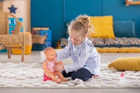 Bábika Emma pije a ciká Mon Grand Poupon Corolle s modrými klipkajúcimi očami a 3 doplnky 36 cm od 24 mes